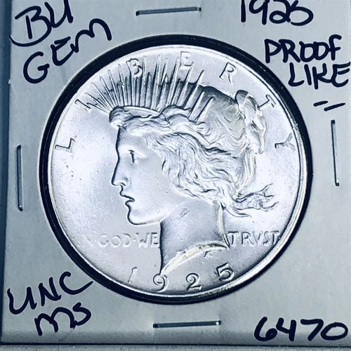 1925 P BU GEM PEACE SILVER DOLLAR UNC MS+++ U.S. MINT RARE COIN 6470