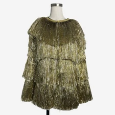 Nasty Gal NWOT Party Crasher gold silver Metallic Fringe Jacket New Year’s Eve 2