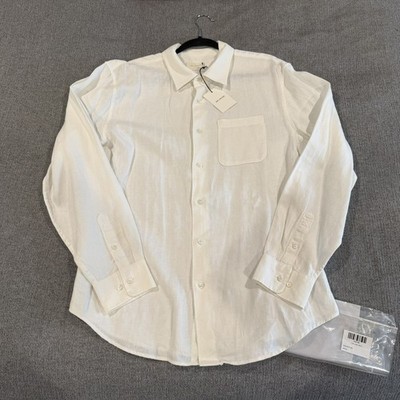 Size L   Aime Leon Dore SS22 L/S Linen Shirt Button Down   White