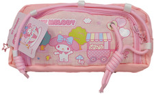 Pencil Case Hello Kitty  Friends My Melody String Zipper Pouch Bag 8x5" Pink
