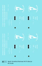 K4 HO Scale Decals North Stratford Railroad 40 Ft Boxcar White New Hampshire
