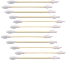 1000 Count Organic Bamboo Cotton Swabs - Pointy/Round Head 1000 Pcs