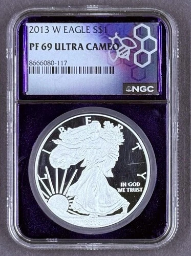 2013-W American Silver Eagle ASE $1 NGC PF69 PR69 Ultra Cameo Purple Web