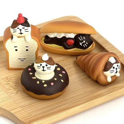 #ad Authentic DECOLE Concombre Bakery Cat Miniature 4Pc Set $29.90