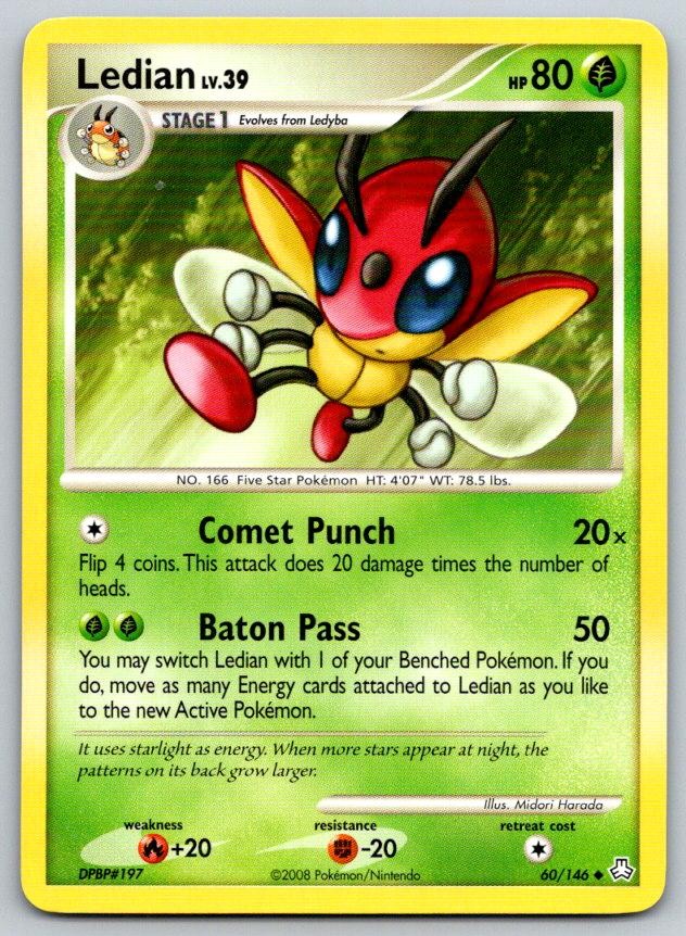 Ledian Legends Awakened 60/146 Pokemon Card NM