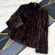 Cappotto Saga visone manica lunga capospalla pelliccia marrone donna dal Giappone