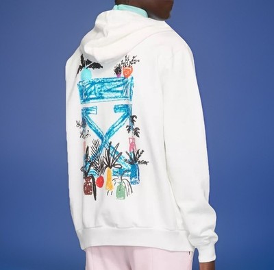 Off White Virgil Abloh Hoodie De Graft Arrows Flower Full Zip Women XS NWT