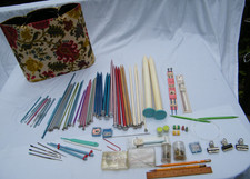 Huge Lot Of Knitting Needles  Carrying Case Some New