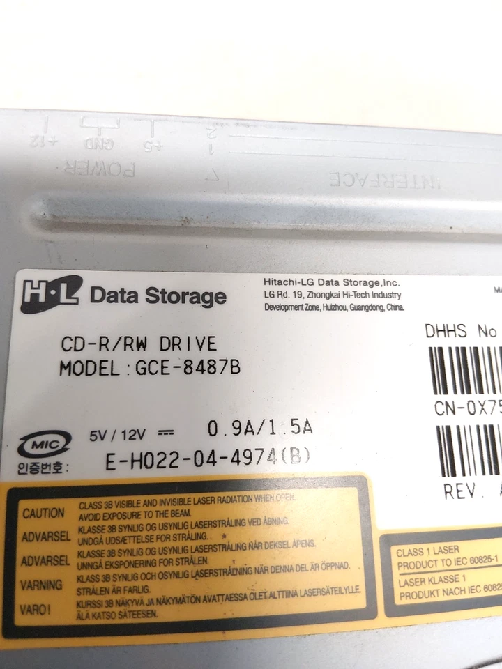 Hitachi-LG HL Data Storage GCE-8487B Desktop PC IDE CD-ROM/CD-R/RW Drive TESTED! - Image 4 of 4