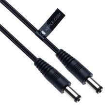 DC Power Extension Cable 2.5mm / 5.5mm Male Jack 0.5m / 1.6ft CCTV Black