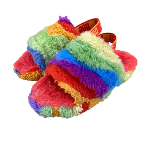 UGG Big Kids Fluff Yeah Cali Collage Slide Strisce Arcobaleno 1119840K RSTR f