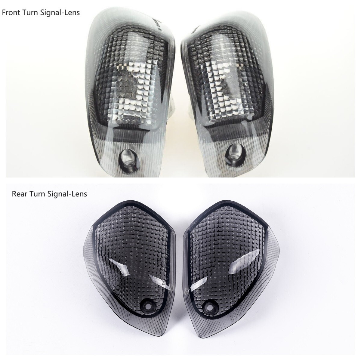 Front + Rear Turn Signals Smoke Lens fit Kawasaki 1990-2005 Ninja