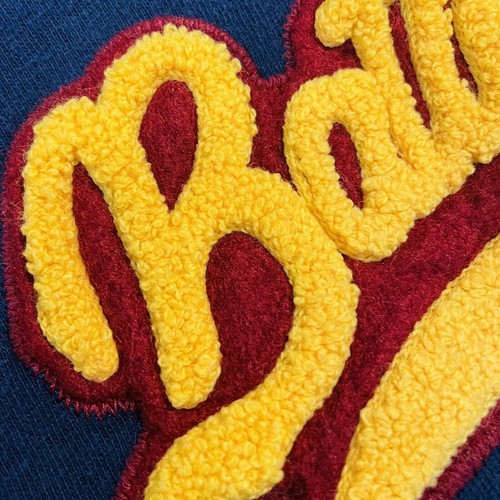Gap Kids Size M 8 sweatshirt Cardigan Plush Navy Yellow Letters Battersby Park - Picture 12 of 16