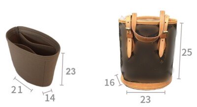 LV Damier Ebene Marais Small Petit Bucket Bag Organizer/Shaper