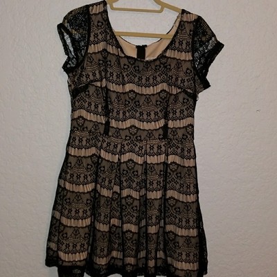 black and tan lace dress