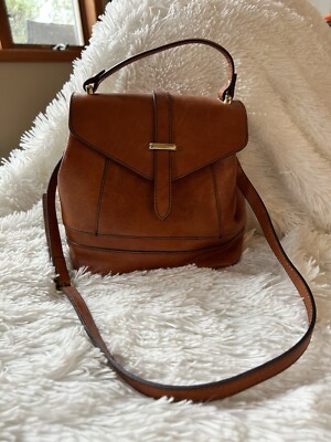 Divina Firenze Dark Orange Genuine Leather Purse Small Made In Italy