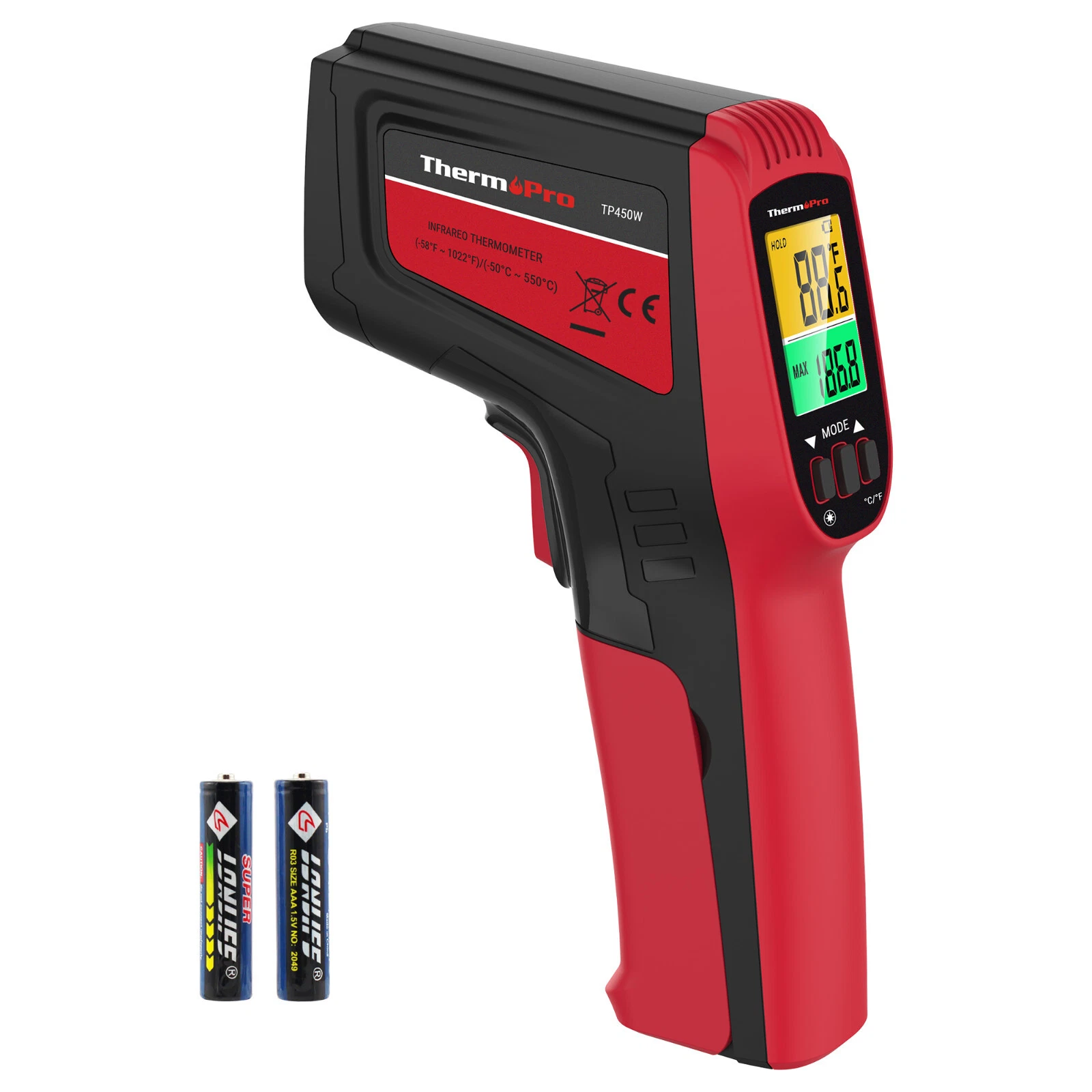 Thermopro TP450W Dual Laser Digital Themometer Gun for Cooking Pizza Oven Grill
Opens in a new windo