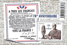 TIMBRE FRANCE 2010 Bloc Feuillet n° F4493 DE GAULLE - APPEL du 18 JUIN 1940 (pl)