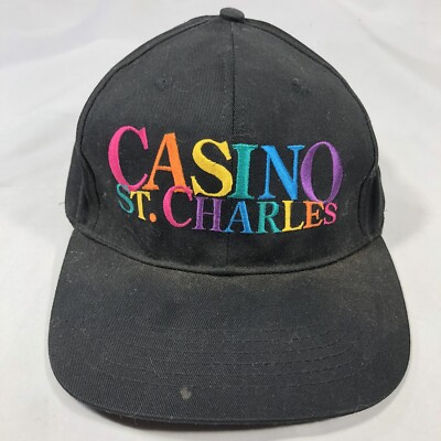 VINTAGE CASINO ST CHARLES MISSOURI HAT CAP SNAPBACK BLACK ADJUSTABLE ONE SIZE OS
