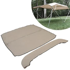 3 Bow 67''-72'' Bimini Boat Top Roof Cover Canopy Sun Shade With Boot Canvas Tan