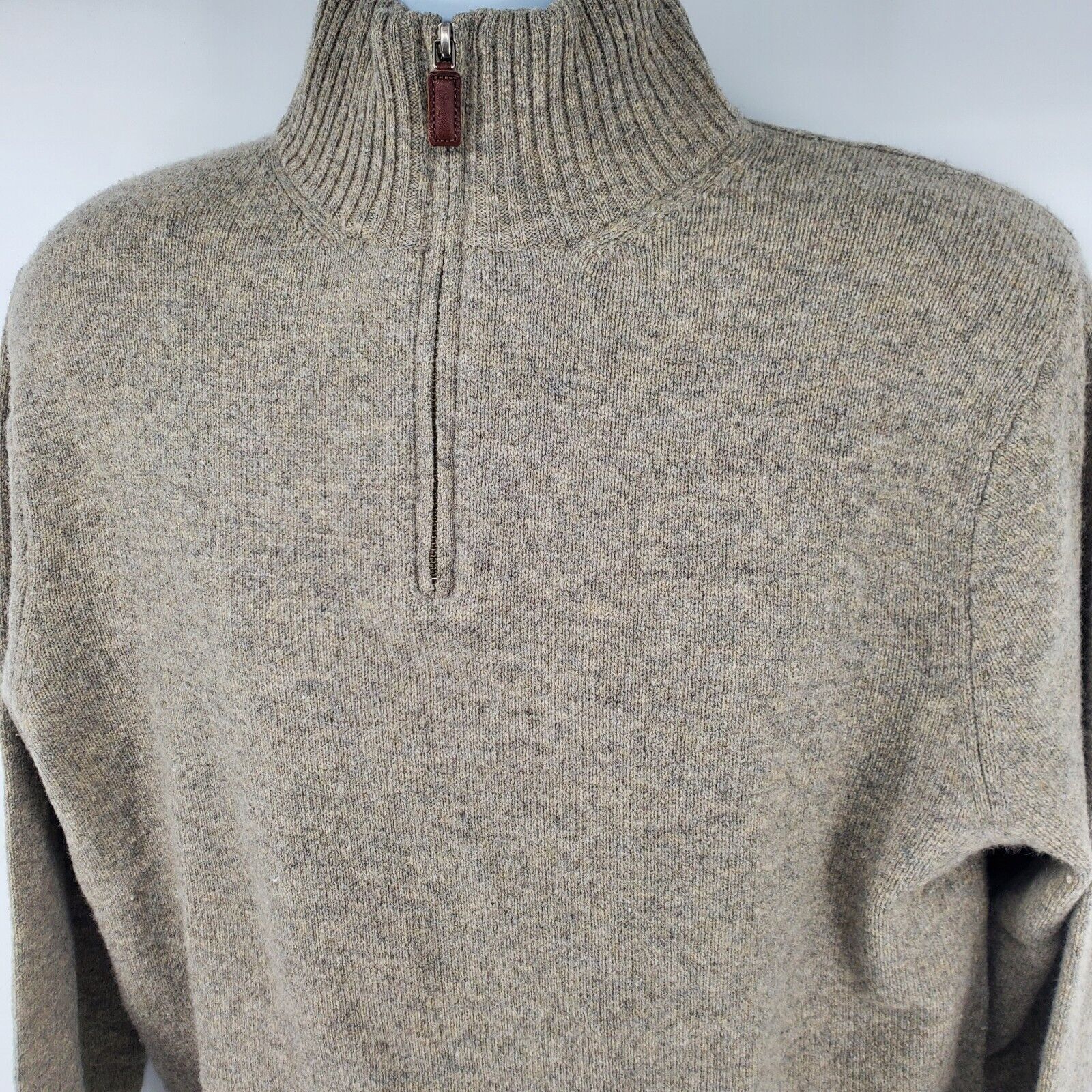 J Crew Premium Lambs Wool Mens Sweater Size L 1/4… - image 3