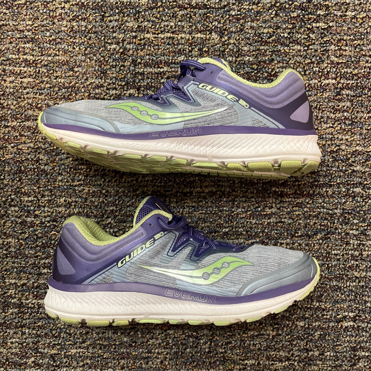 Saucony Everrun Guide ISO Women Size 11 Gray Purple Athletic Running Shoes  EUC