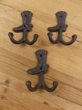 3 Coat Hooks Cowboy Boot Coat Hooks Hat Hall Tree Wall Mounted Barn Farmhouse