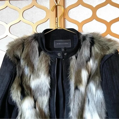 BCBG Faux Suede Fur Jacket with removable sleeves size M new - Picture 10 of 13