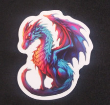Colorful Mystical Guardian Dragon Sticker 2" x 1.75" AL 