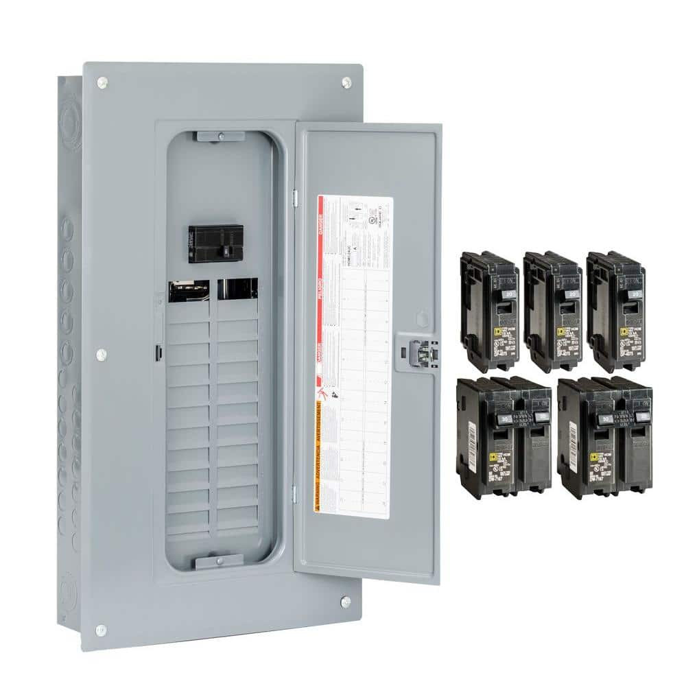 Square D 100 Amp 24-Space 48-Circuit Indoor Main Breaker Panel Box Load Center