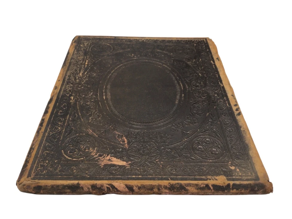 Pair Antique Black Victorian Book Album Covers Ornate Panels Salvaged Creepy Foto 4 de 4