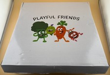 Baby, Toddler, Kids, Dinner Plates, Playful Friends Healthy Mindset Set of 4