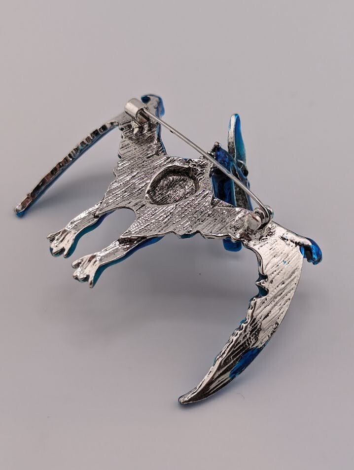 Alilang Silvery Brontosaurus Brooch - Rhinestone Dinosaur Crystal Critter Pin - View #11