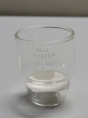 Corning Pyrex Glass 30mL Gooch Coarse Fritted Filter Funnel  329603 ~ FINE