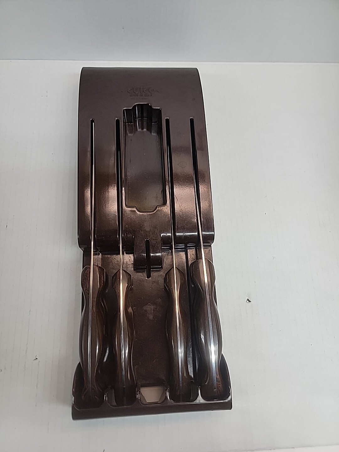 Vintage 4 Piece Set Cutco carving set knife with Original wall rack