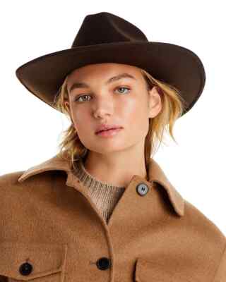 Rag & bone Espresso OHARA cowboy hat NEW rag & bone OHARA COWBOY HAT ESPRESSO BROWN WOOL LEATHER  main image 2