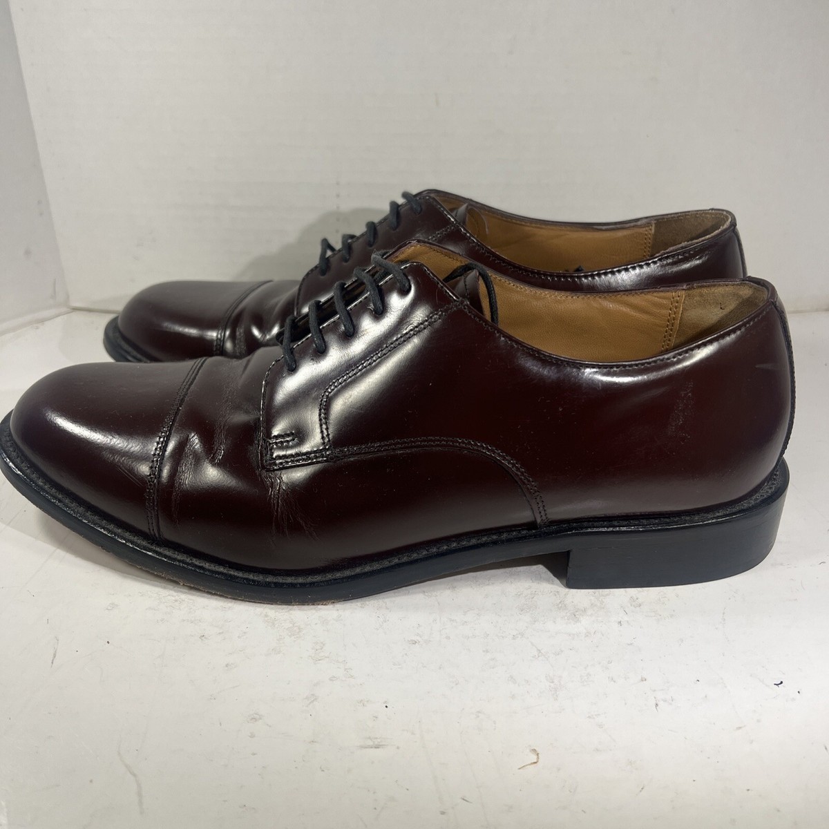 Bostonian Burgundy Houghton Leather Lace Shoes size 12 D NEW NIB NWT Bostonian Men Shoes - Etsy main image 4
