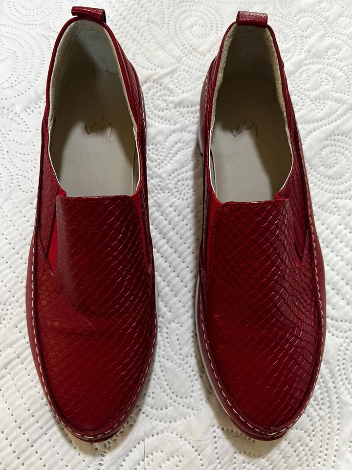 Mocasines Viley Made in Columbia para mujer de cuero rojo de cocodrilo talla 37 nuevos sin etiquetas clásicos Foto 3 de 4