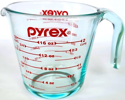 Pyrex 2 CUP Glass Clear MEASURING CUP Mixing Pouring Storing