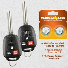 2 Replacement for 2012 2013 2014 Toyota Camry Keyless Entry Remote Car Key Fob