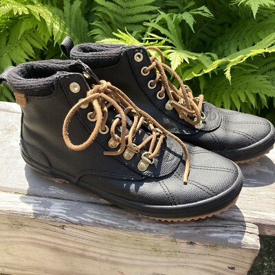 Keds: Women's Black Lace Up Outdoor Boots Size Wool Sockliner