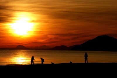 Benidorm Sonnenuntergang Costa Blanca Spanien Foto Bilddruck