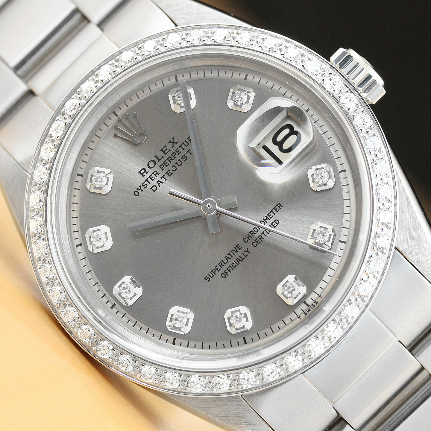 ROLEX DATEJUST 18K WHITE GOLD DIAMOND