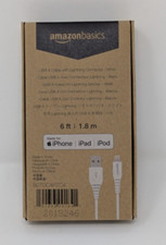AmazonBasics Lightning to USB-A Cable - Apple MFi Certified - 6Ft. 1.8m - White