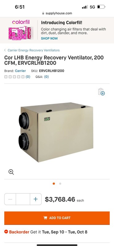 Carrier ERVCRLHB-1200