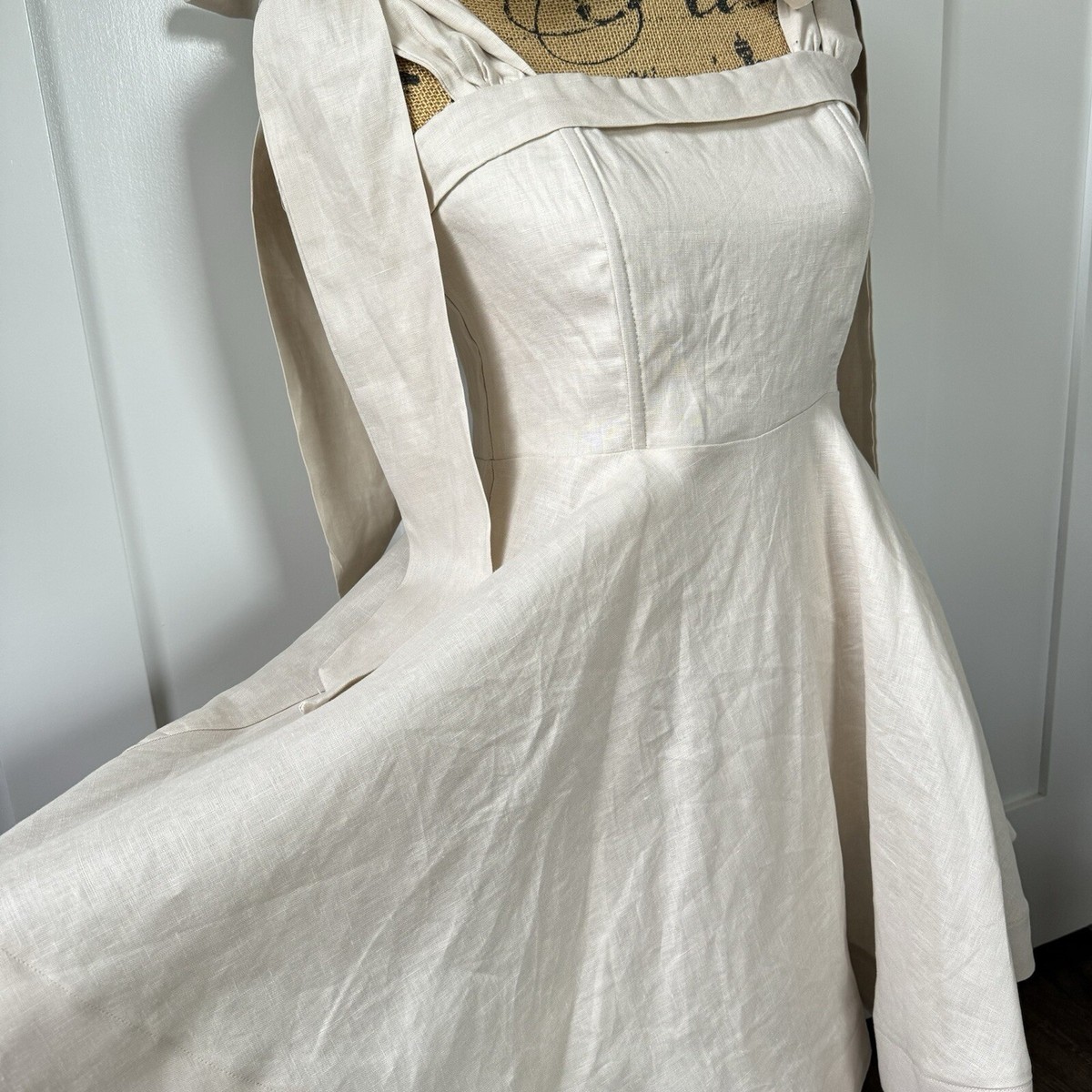 chinese dress ladies Dissh Aisle Linen Dress, White  Plus One Dress Hire
