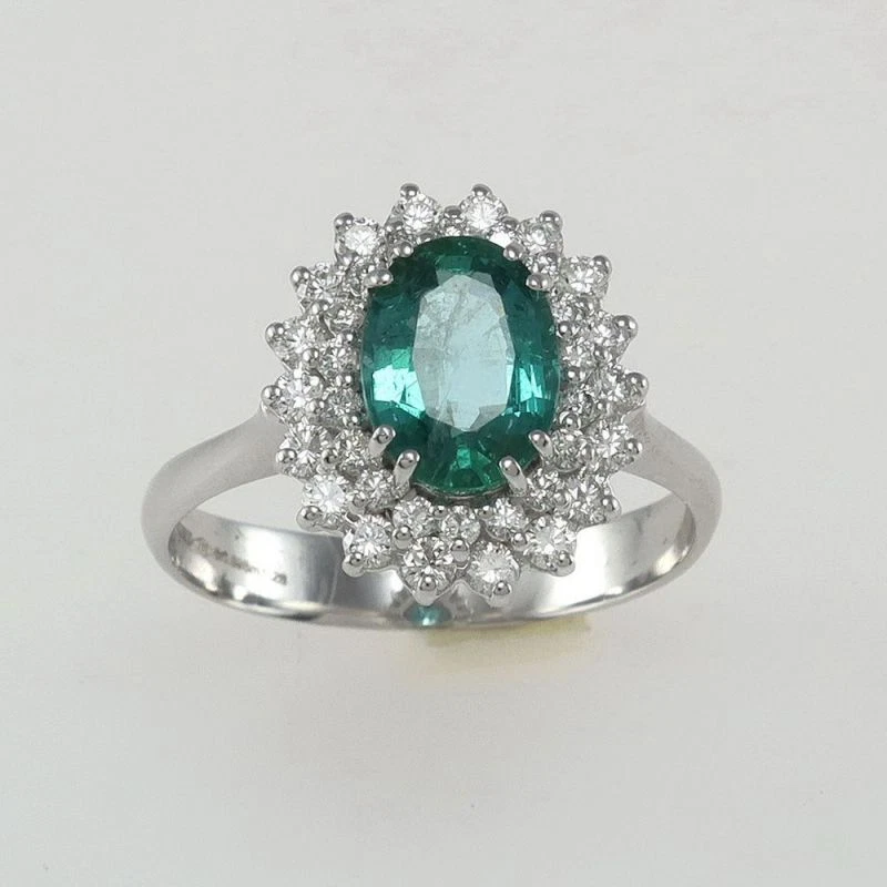 GIANNI CARITA Ring Emerald Ct 1.26 and Diamonds Ct 0.59 G