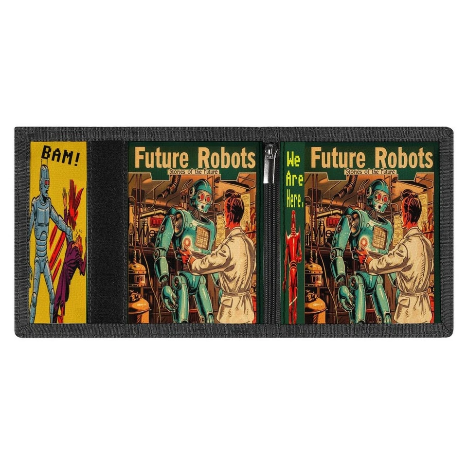 VINTAGE ROBOT COMICS 1950s Design Wallet | Multifunctional Sci-Fi Accessory - Image 3 of 4