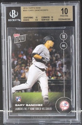 Gary Sanchez New York Yankees 2016 Topps Now Rookie Karte #341 BGS 10