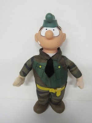 Vintage 2000 Beetle Bailey Vinyl And Plush Doll 9 1/2'' By Toy Factory Ships Free